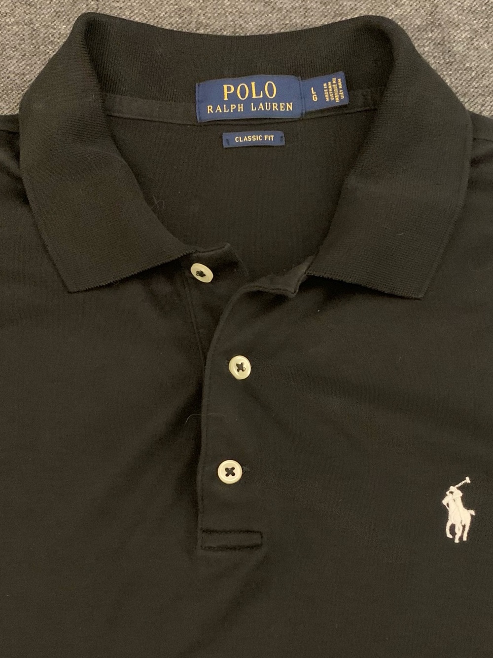 Polo by Ralph Lauren Black Polo Shirt with White Pony Logo